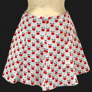 VINTAGE 60s cherry apple mini skirt short a-line circle double‎ knit polyester